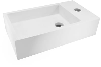 Sanifun Solid Surface Fontein Day 400 x 220 x 100 mm Rechts Mat Wit