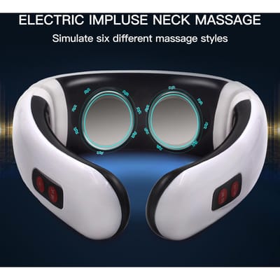 Cervicale Massager Intelligente Elektromagnetische Nekmassageapparaat Infrarood U-vormige Nekmassager Multifunctionele Nek wit