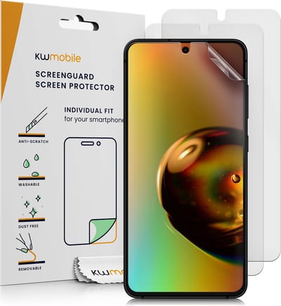 kwmobile Set of 3 Screen Protectors Compatible with Samsung Galaxy S21 FE - Anti-Glare Anti-Fingerprint Display Films - Matte