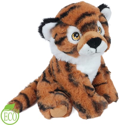 PIA Soft Toys - Eco Knuffel Tijger - bruin - zittend - 20 cm