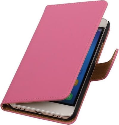 Huawei Honor Y6 - Effen Booktype Wallet Hoesje Roze