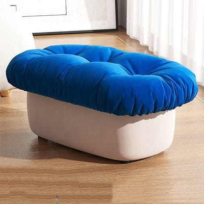 Ronde Poef - Voetenbank Kruk - Ontspanning Thuis - Creatief Paddenstoel Design - 85x46x42cm - Blauw