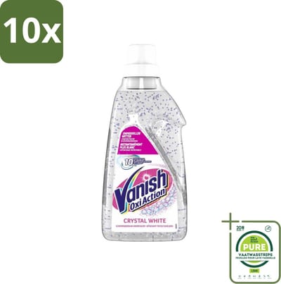 10 x Vanish Oxi Action - Kristalwit - Vlekkenverwijderaar Gel - Zonder Bleek - Witte Was - 15 Wasbeurten - Grootverpakking - Vlekkenverwijderaar - Witte Was - Wasmiddel - Vlekken Verwijderen - Wit Maken