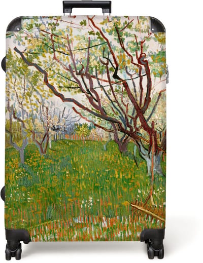 NoBoringSuitcases.com® - Koffer groot - Reiskoffer lichtgewicht - Bloeiende boomgaard - Vincent van Gogh - Rolkoffer met 4 wielen - Grote trolley XL - 98 liter bagage