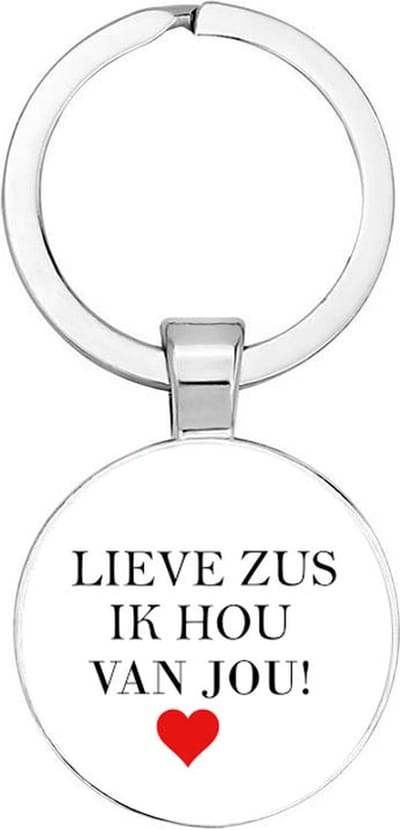 Akyol - Lieve zus ik hou van jou Sleutelhanger - liefde - de liefste zus - familielid - cadeautje voor zus - familie - beste ooit - cadeau - verjaardag - kado - geschenk - gift - verrassing - liefste ooit - 2,5 x 2,5 CM