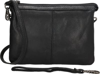 Beagles Maspalomas Schoudertas Dames - Handtas met verstelbare en afneembare schouderband - Tas van 100% Leder - Zwart