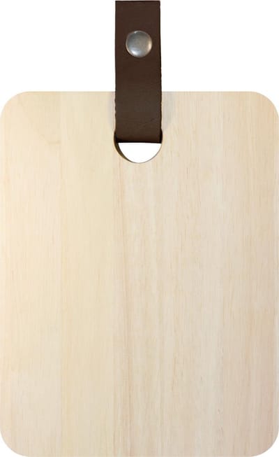 TAK Design Snijplank S - Incl. Leer - Hout - 15 x 20 cm - Bruin