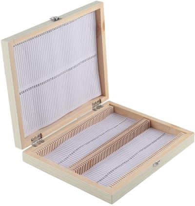Dailygoods- Laboratoriumvitrine met 100 vitrines - Houten Opbergdoos - Biologische Glijbanen - Ademend en Niet-giftig - Metalen Sluiting - Duurzaam en Praktisch