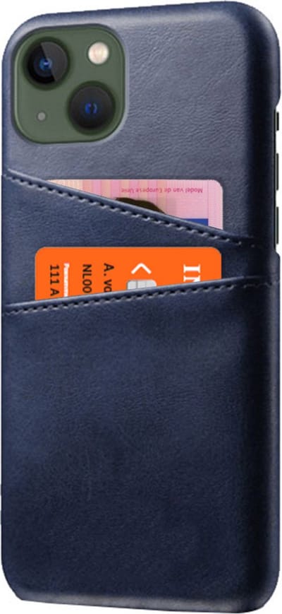 Peachy Duo Cardslot Wallet kunstleer hoesje geschikt voor iPhone 14 - blauw