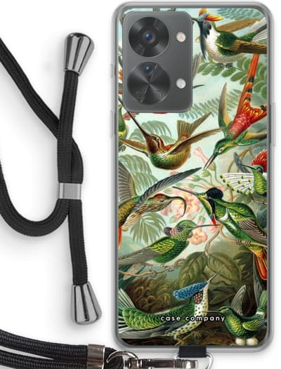 Case Company® - Hoesje met koord geschikt voor OnePlus Nord 2T hoesje met Koord - Haeckel Trochilidae - Telefoonhoesje met Zwart Koord - Bescherming aan alle Kanten en Over de Schermrand