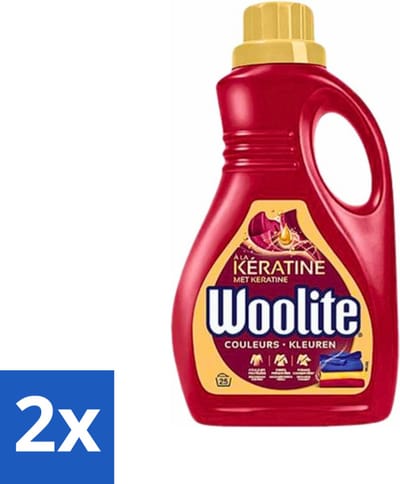 Woolite Color - Vloeibaar Wasmiddel - Met Keratine - Gekleurde Was - 25 Wasbeurten - 1,5L - Voordeelverpakking - 2 stuks