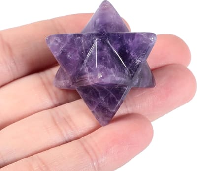 Amethist Merkaba Kristal - Heilige Geometrie - Meditatie Energie Generator - Versterkt Bewustzijn - 254 cm - Paars