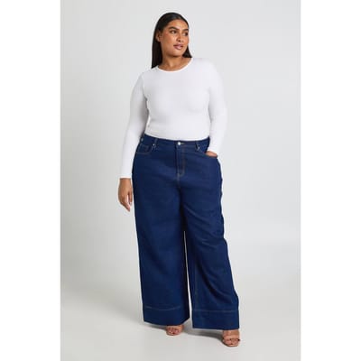 boohoo Dames Plus Basic Lange Mouwen Ronde Hals Bodysuit | Wit | Maat: 46