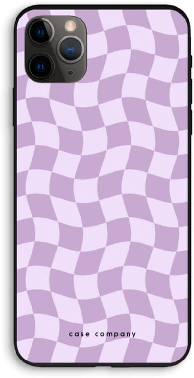 Case Company® - Hoesje geschikt voor iPhone 11 Pro Max hoesje - Grid Paars - Biologisch Afbreekbaar Telefoonhoesje - Bescherming alle Kanten en Schermrand