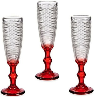 Vivalto Champagneglazen Monaco - 6x - op rode voet - 180 ml