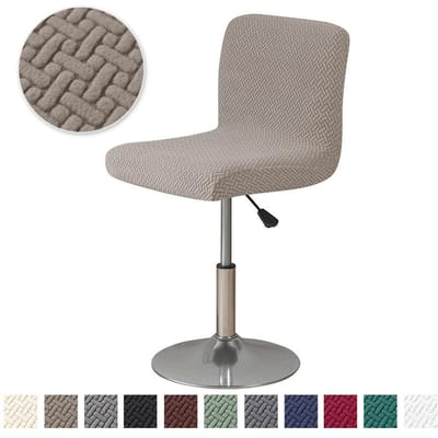 Nieuwe Barstoelhoes Thuis Hotel Bar Lage Rug Hoge Krukhoes Elastische Stofhoes Draaistoelhoes 35*35*30cm kaki
