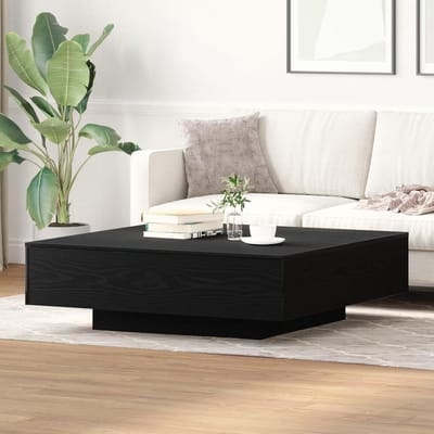 Salontafel Vierkant - Houten Tafel - Woonkamer Decoratie - Robuuste Constructie - 100 x 100 cm - Zwart Eiken