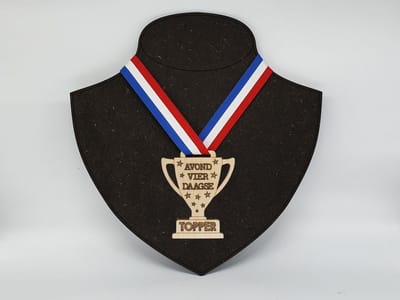 Trofee / Beker 10x8cm avondvierdaagse blank berken