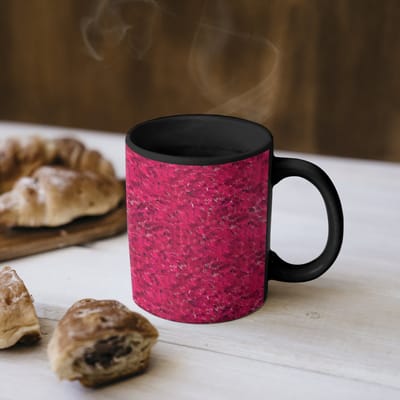 Magische Mok - Foto op Warmte Mokken - Koffiemok - Vloeiend - Olie - Verf - Texturen - Rood - Magic Mok - Beker - 350 ML - Theemok
