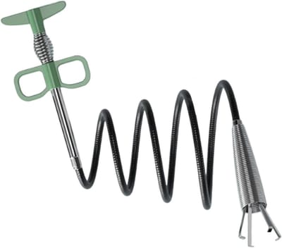 Afvoer Ontstopper - Reinigingsgereedschap - Verstopte Afvoer - Vierklauw Grip - Tot 2 Meter - Grijs