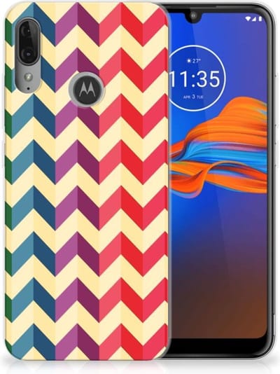 Motorola Moto E6 Plus TPU bumper Zigzag Multi Color
