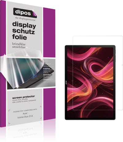 dipos – 2x Beschermfolie geschikt voor Acer Iconia Duo S14 | Krasbestendige & heldere Screenprotector Ultra-Thin