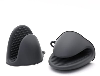 Allecto - Silicone Oven Handschoenen - Hittebestendig - Antislip - 2 Stuks - Mini Oven Mitts - Keukenaccessoire - Grijs - Veilig koken