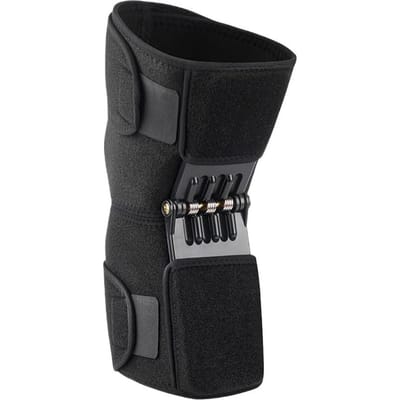 1 PC Knie Ondersteuning Power Lift Knie Zwakke Ondersteuning Gewrichtsondersteuning Veer Stabilisator Gym Sport Gezonde Beenstrekker zwart