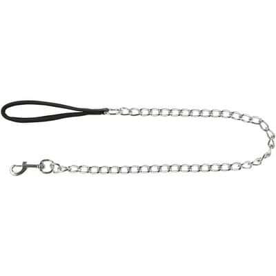 Trixie Chain leash with nylon hand loop L-XL: 1.00 m/4.0 mm Zwart