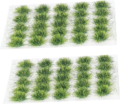 Kunstgras Tufjes - Miniatuur Gras - Modelbouw Decoratie - Zelfklevend - 6 x 7 cm - Groen