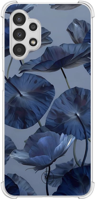 Hoesje (shockproof) geschikt voor Samsung Galaxy A13 4G - Dusky blooms - Extra sterke case - TPU/polycarbonaat - Bloemen - Paars, Transparant