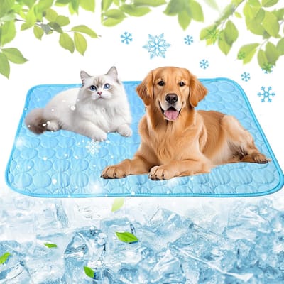 VHV-Koelmat voor Grote Honden 100x70cm - Ademende IJszijde Koelingsmat - Wasbare Zelfkoelende Mat voor Huisdieren - Duurzame Hondenmat voor Zomer en Vakantie - Comfortabel Rustkussen