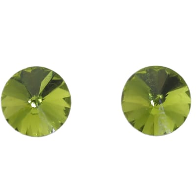 Behave – Dames oorstekers – Olivine (olijfgroen) kristal – Natuurlijke stijl