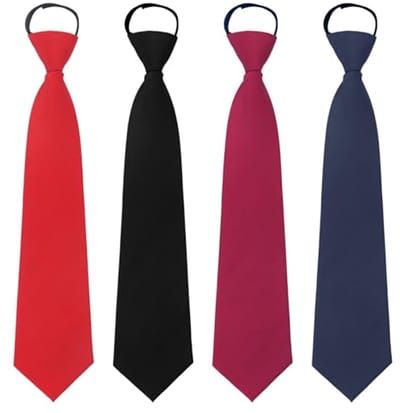 Verstelbare Pre-Tied Riemen voor Schooluniformen - Zwarte/Rode Ties voor Jongens en Meisjes
