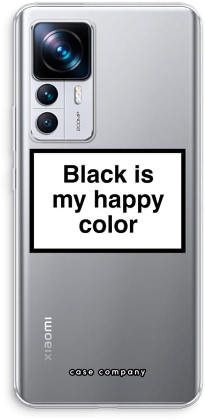 Case Company® - Hoesje geschikt voor Xiaomi 12T hoesje - Black is my happy color - Soft Cover Telefoonhoesje - Bescherming aan alle Kanten en Schermrand