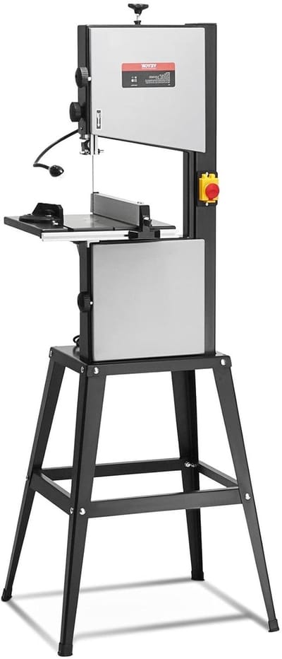 Tafelbandzaag - Houtzaagmachine - Houtbewerking Projecten - Dubbele Snelheid Motor - 10 Inch Zaagblad - Grijs