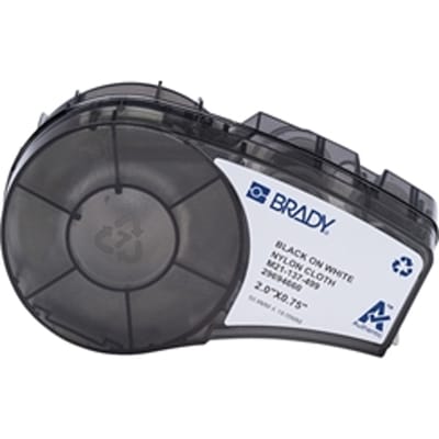 Brady M21-137-499 tape nylonweefsel zwart op wit 50,80 mm x 19,05 mm (origineel)