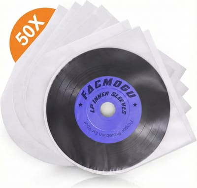 50x LP Hoezen - Antistatische LP Binnenhoezen - 12 Inch Vinyl Hoezen - Premium 80 Micron (Extra Dik) - Platen Hoes - Inner Sleeves - Mat & Frosted - Ronde Bodem