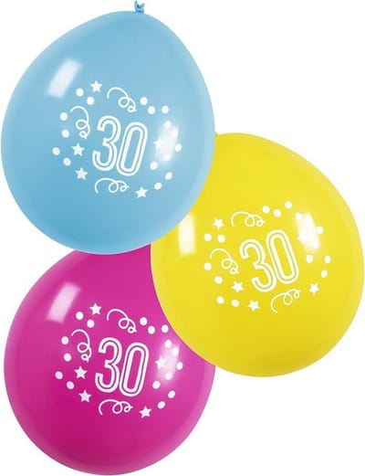 Boland Ballonnen 30 Jaar 25 Cm 6 Stuks