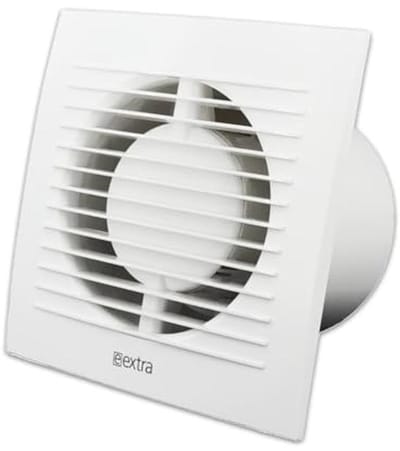 Badkamerventilator met timer - Afvoerventilator keuken - Vocht verwijderen - Stille werking 36 dB - Ø 125 mm - Wit
