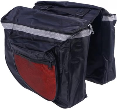Fietstas - Fietstassen - Fiets zadeltas - Frametas - Zadeltas - Fiets Stuurtas - Bagagedrager - Dubbele fietstas - Fietstas achter - Bagagetassen mountainbike - Met reflecterende strepen - Voor fietsachterzitje - Rood