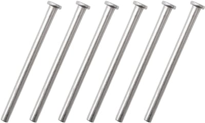 Dailygoods- Deurscharnierpennen 9,5 cm - 6 stuks - Duurzaam - Zilverkleurig - Vervangingspennen - Modern ontwerp - Scharnierpennen