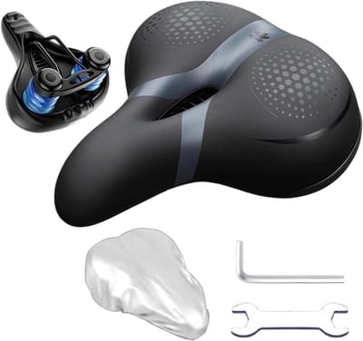 Fietszadel Kussen - Zadelhoes Dempend - Comfortabel Fietsen - Ergonomische Ontlasting - 25 cm Breed - Zwart