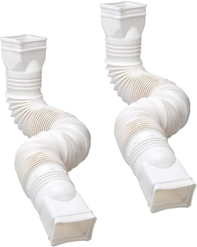 Flexibele Downspout Extension 2-Pack - Wit Goot Connector voor Regenwater Drainage