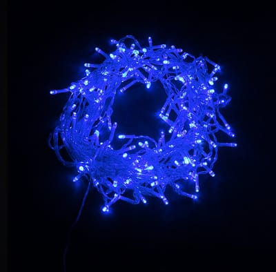 Garland Gordijn Stalactite 180LED IP44 3M met timer - blauw - Blauw licht - Kunststof - Blauw - Bleu - SILUMEN