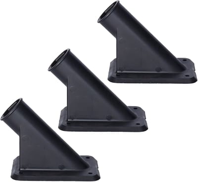 Talen Tools Vlaggenstokhouder - 3x - zwart - kunststof - voor 30 mm vlaggenstok