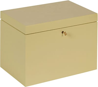 HAUDT® Afsluitbare kist BAS pistache - 29 x 20 x 21 cm - houten kist met slot - incl. koperen sleutel - bewaarkist