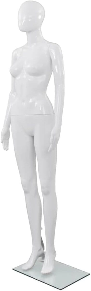 Vrouwelijke etalagepop - Decoratiefiguur kleding - Kleding presenteren - 360 graden draaibaar - 175 cm - Wit