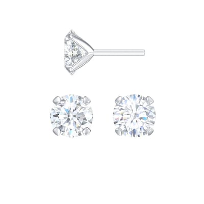 Zilver Oorstekers met Zirkonia - Zilver Oorbellen - Silver Earrings - Sterling Zilveren - 7mm