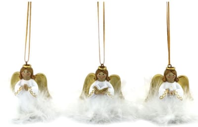 Home Society Kerst Ornament Engel Wit 3 stuks